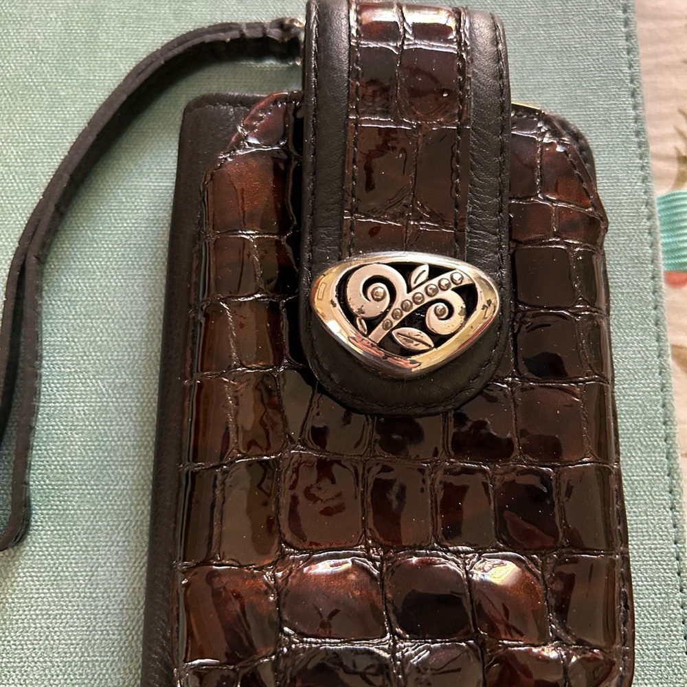 Elegant Black and Brown Brighton Leather Phone Case and Wallet